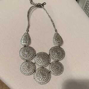 Stella & Dot Medina Silver Statement Necklace